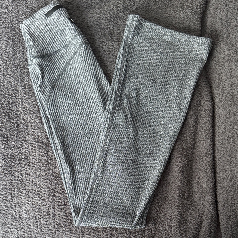 ECHT Charcoal Ribbed Flare Leggings